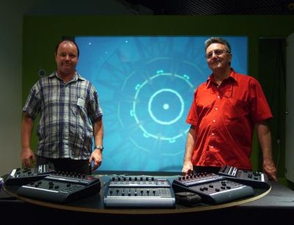 jam2jam and AV Jam collaborators Andrew Brown and Steve Dillon at Beta_Space, the Powerhouse Museum, Sydney